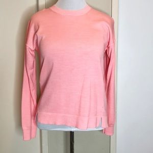 J. Crew pink sweater merino wool